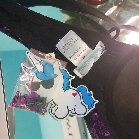 Purple Sequin Bra by I Heart Raves NWT Size M - Picture 4 of 4